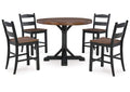 Valebeck Counter Height Dining Table and 4 Barstools