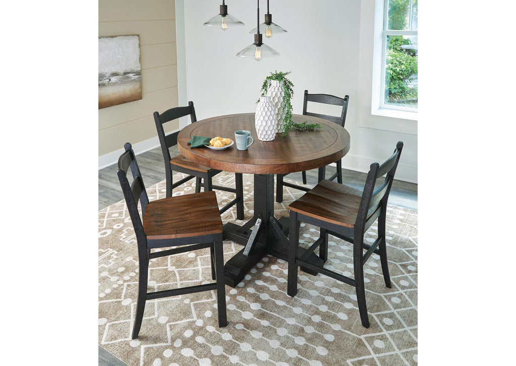 Valebeck Counter Height Dining Table and 4 Barstools