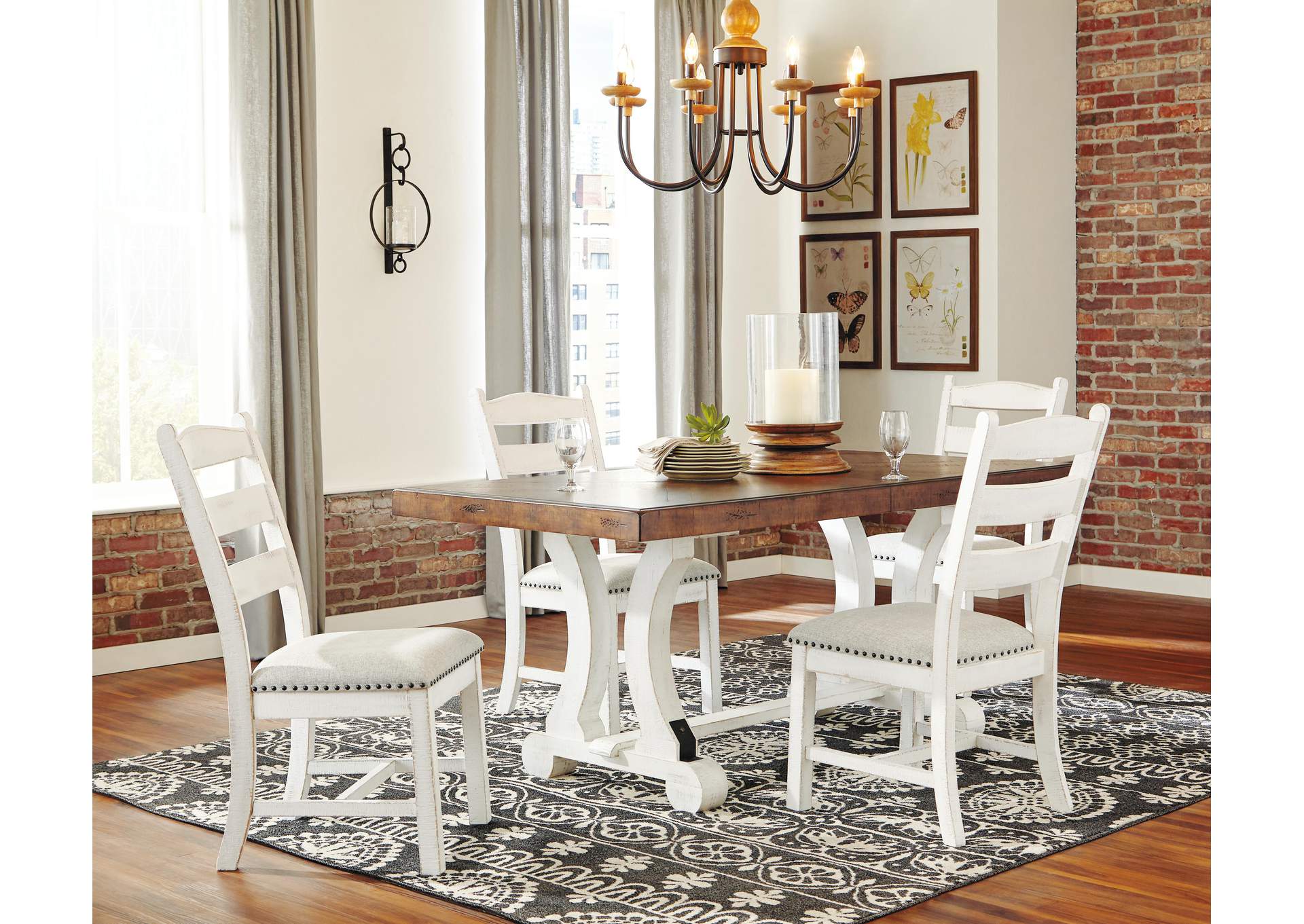 Valebeck Dining Table and 4 Chairs Set