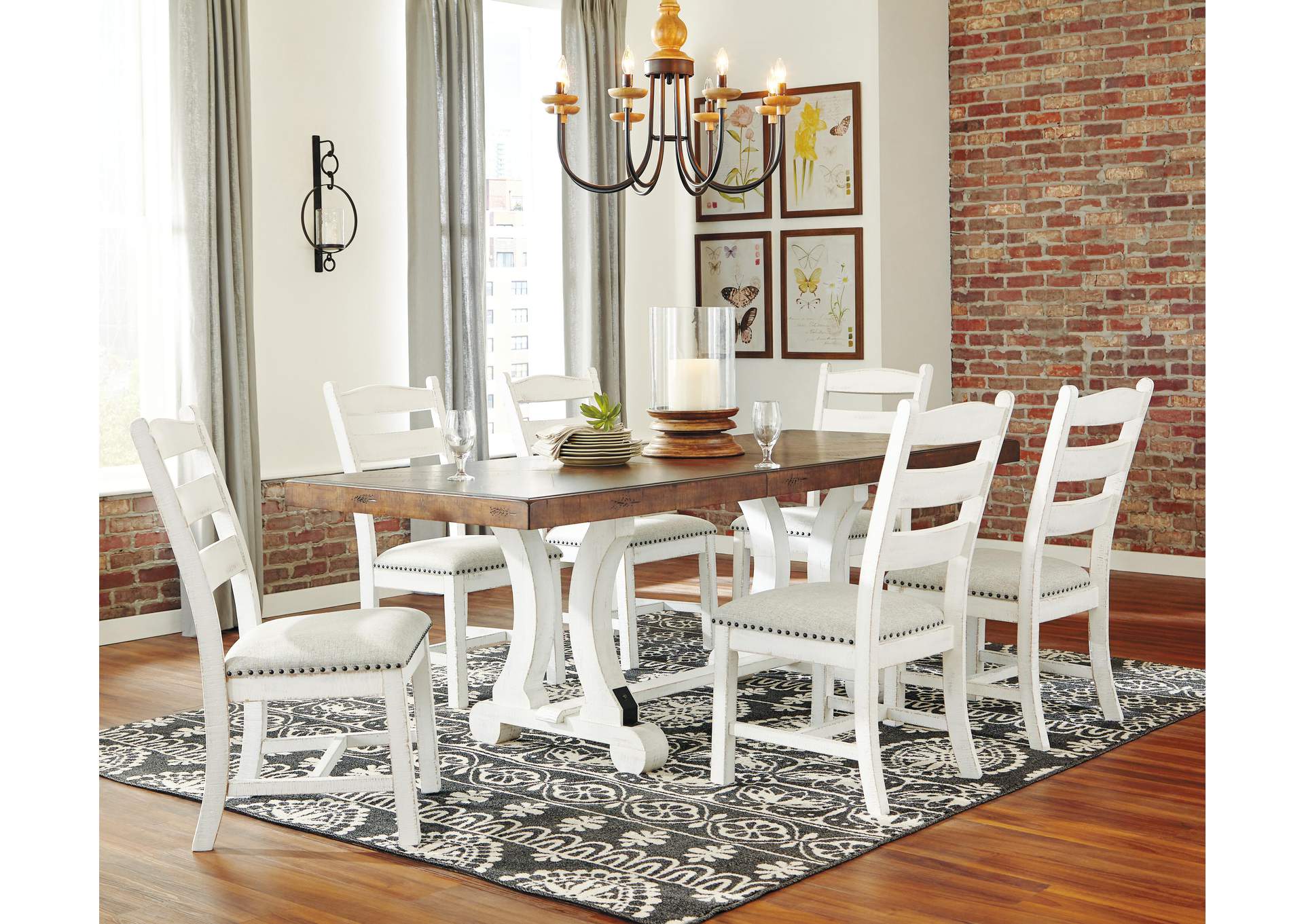 Valebeck Dining Table and 6 Chairs Set