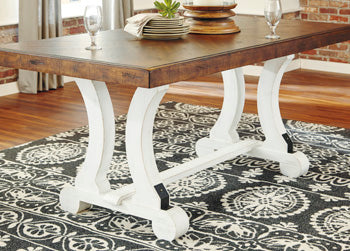 Valebeck Dining Table in White/Brown