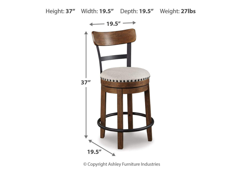 Valebeck Counter Height Dining Table and 4 Bar Stools Set dimensions