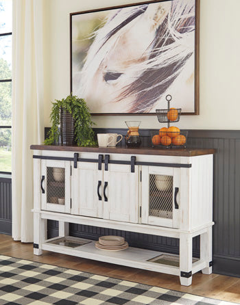 Valebeck Dining Server in White/Brown