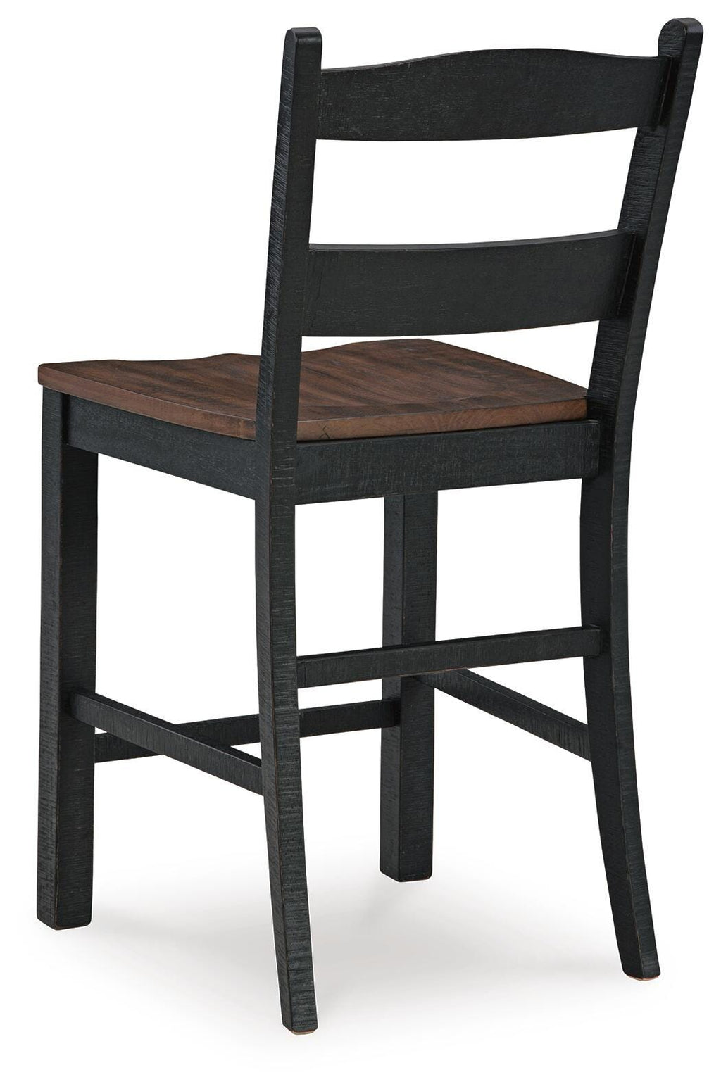 Valebeck Counter Height Barstool in Black/Brown, back view