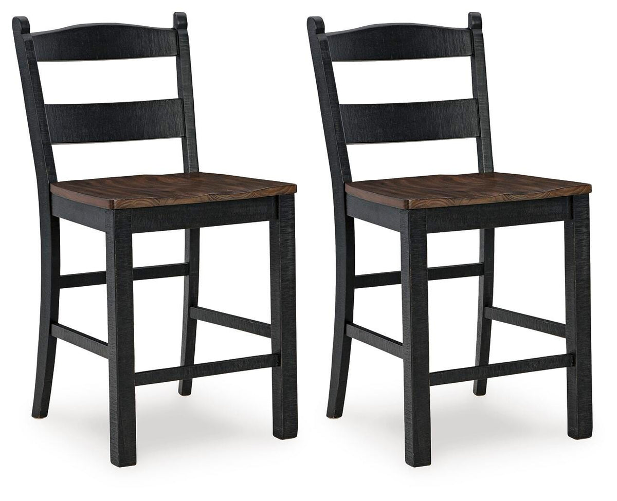 Valebeck Counter Height Barstool in Black/Brown, alternate view 2