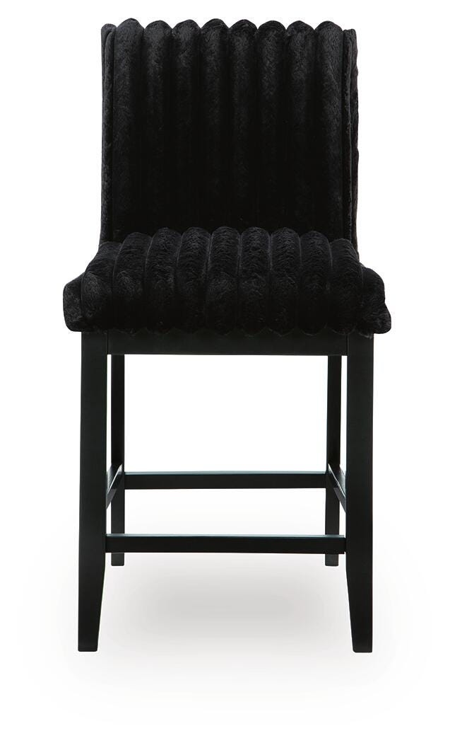 Mervannie Counter Height Barstool in Black, front view
