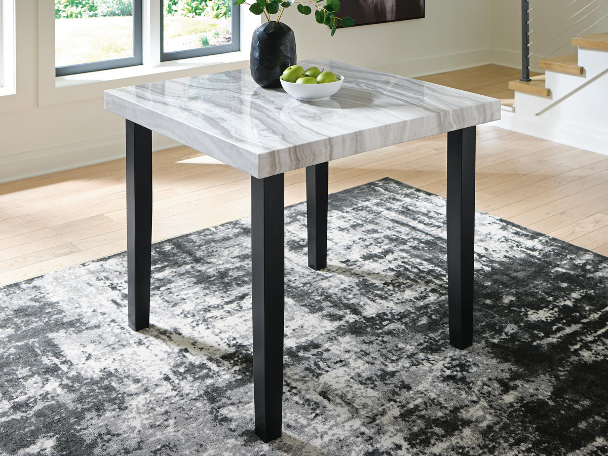 Mervannie Counter Height Dining Table in Gray/Black, lifestyle view