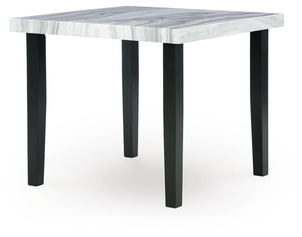 Mervannie Counter Height Dining Table in Gray/Black, angle view