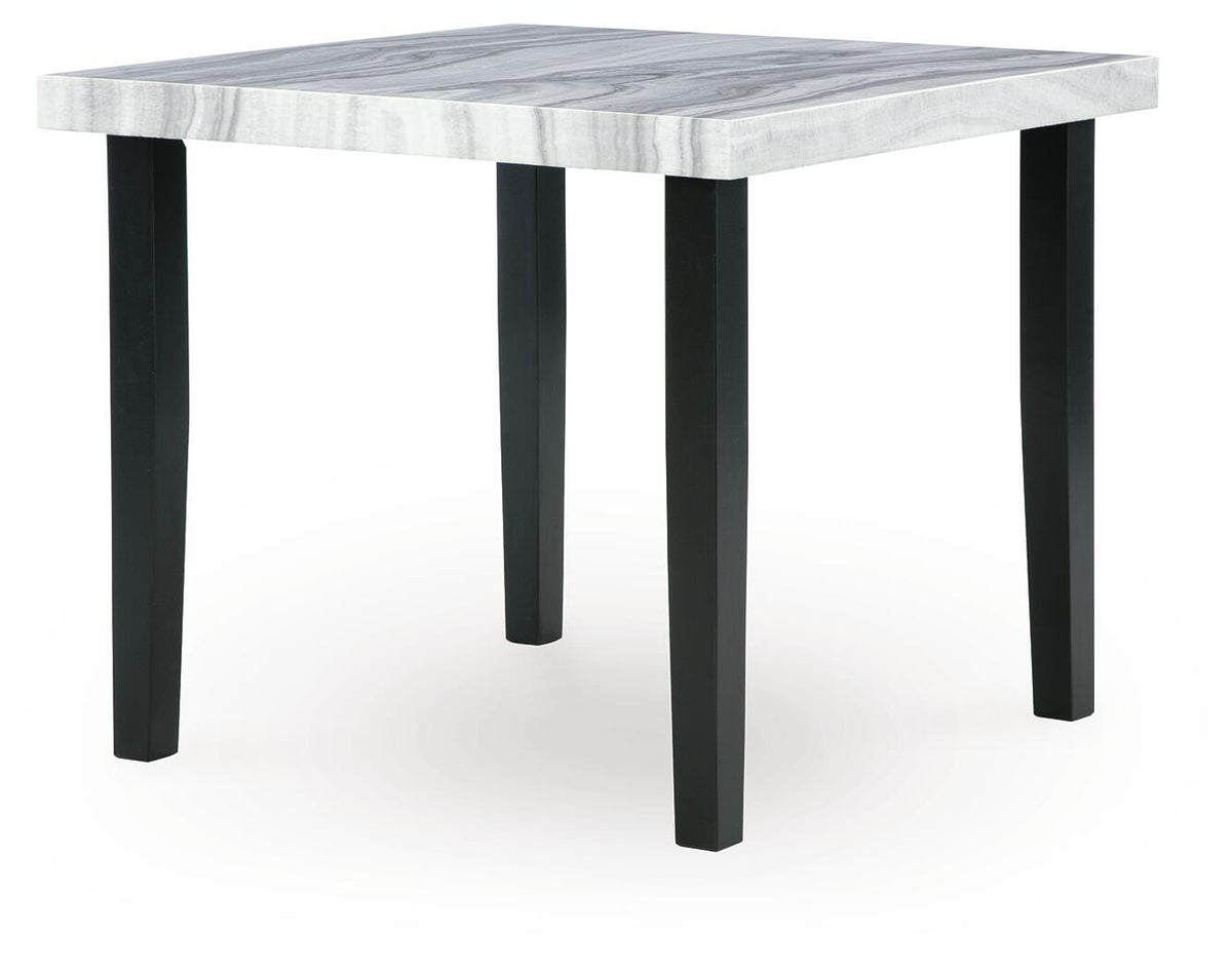 Mervannie Counter Height Dining Table in Gray/Black, angle view