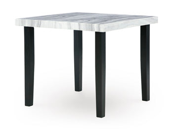 Mervannie Counter Height Dining Table in Gray/Black, angle view