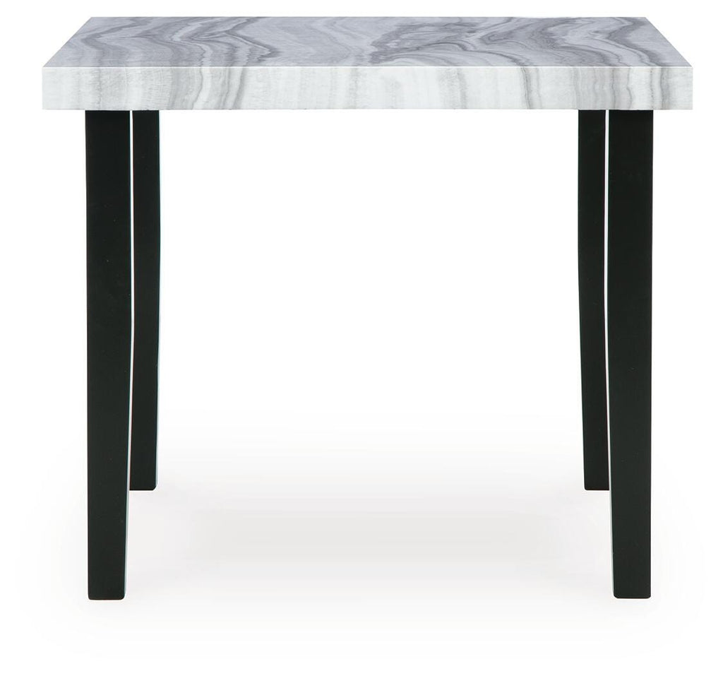 Mervannie Counter Height Dining Table in Gray/Black, front view