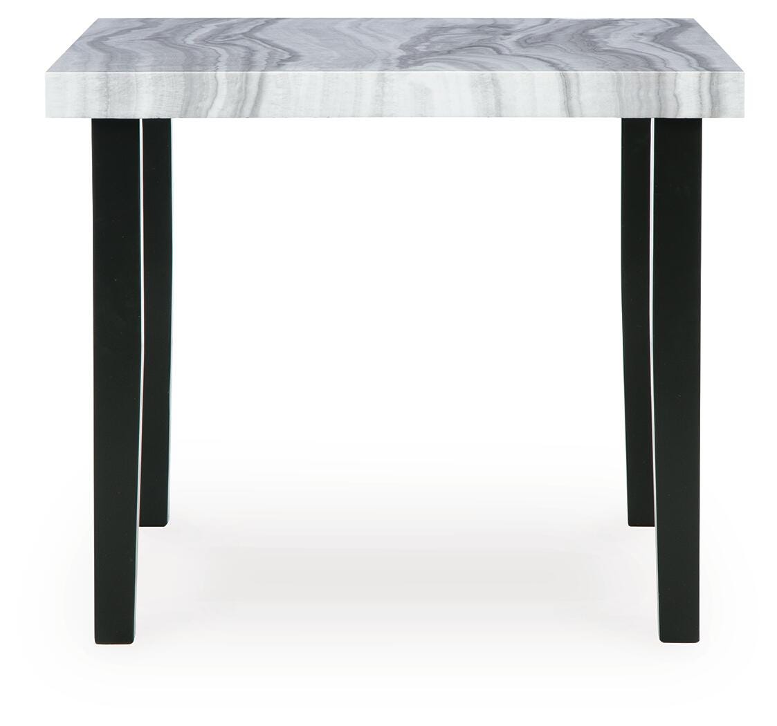 Mervannie Counter Height Dining Table in Gray/Black, front view