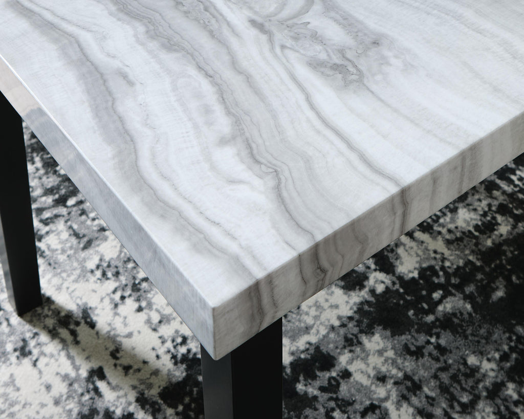 Mervannie Counter Height Dining Table in Gray/Black, top view