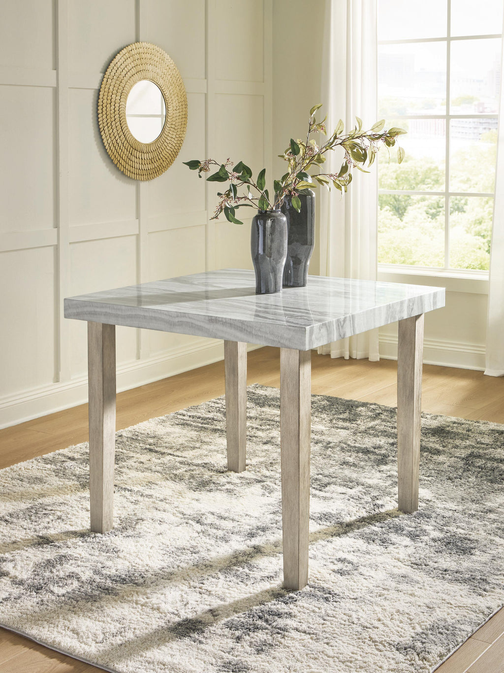 Larawyn Counter Height Dining Table in Bisque, lifestyle view