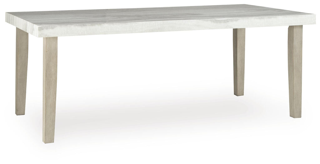 Larawyn Dining Table in Bisque, angle view