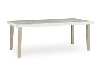 Larawyn Dining Table in Bisque, angle view