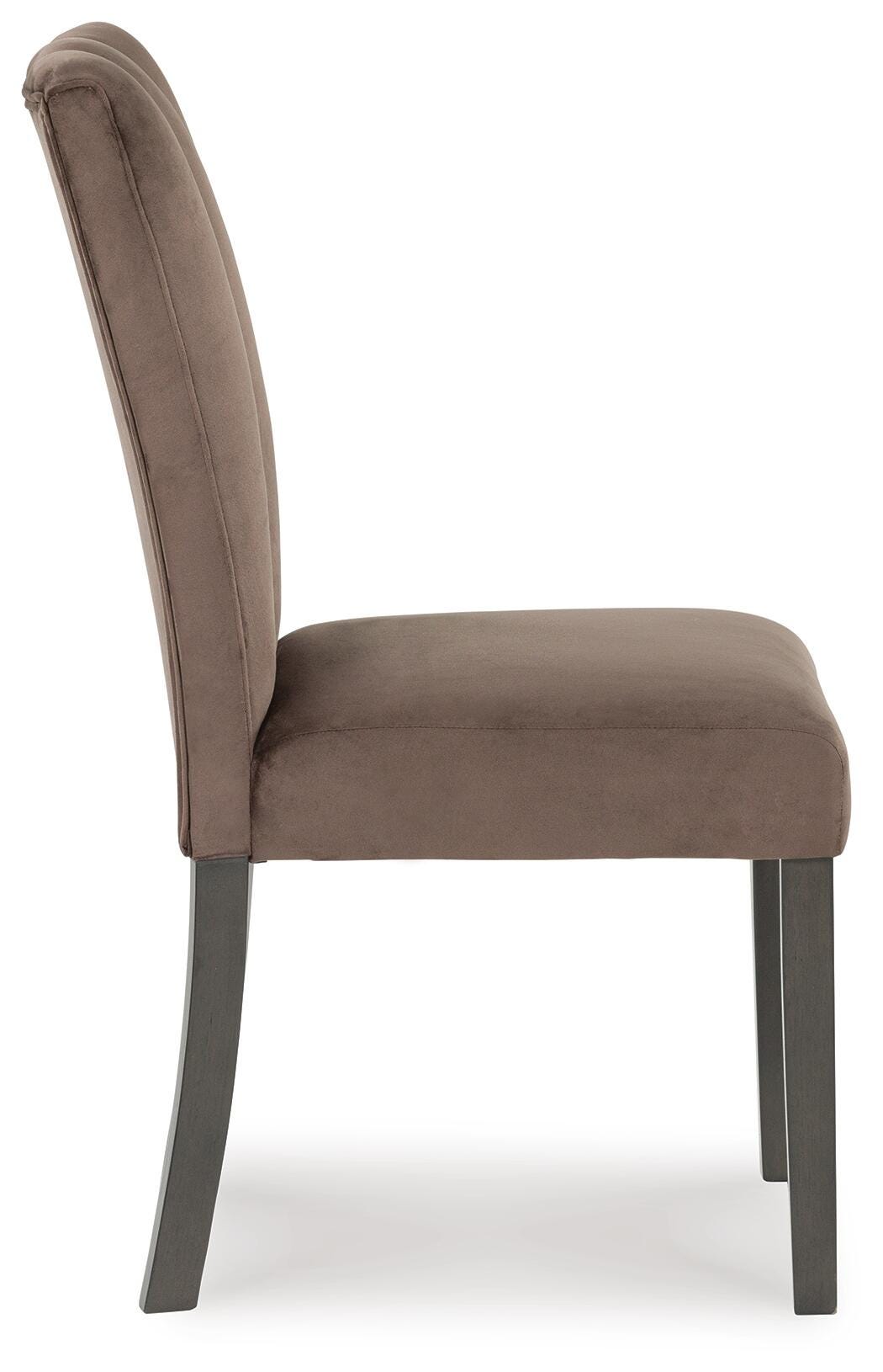 Jeshina Dining Chair in Mocha, side view