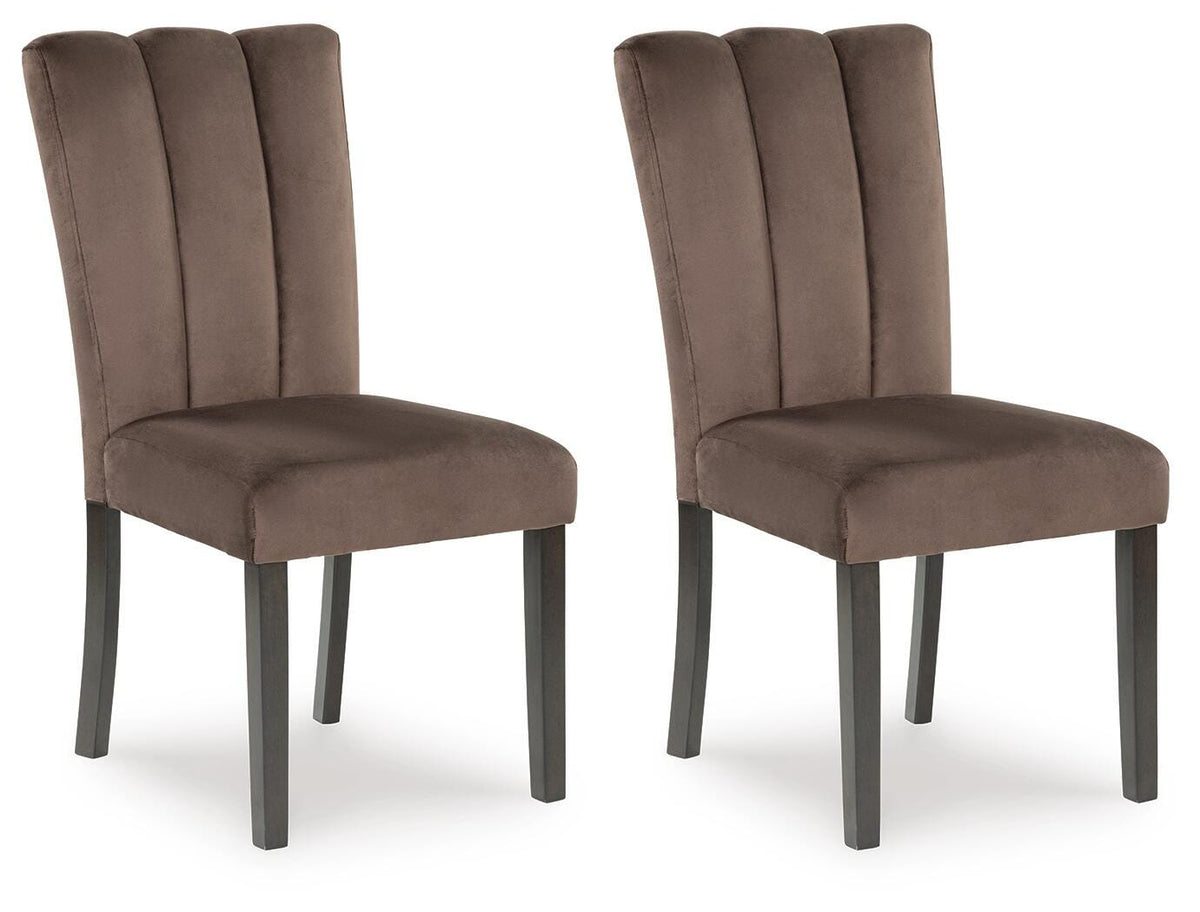 Jeshina Dining Chair in Mocha, angle view