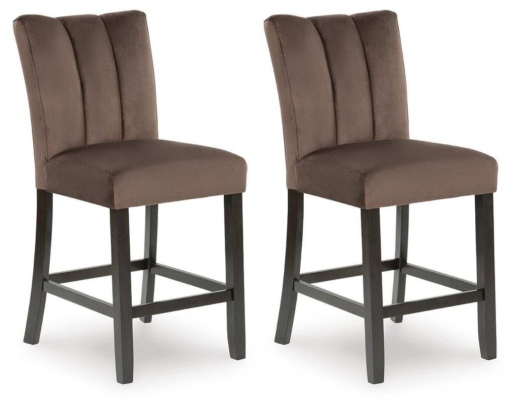 Jeshina Counter Height Barstool in Mocha, angle view
