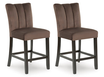 Jeshina Counter Height Barstool in Mocha, angle view