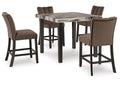 Jazmore Counter Height Dining Table and 4 Barstools