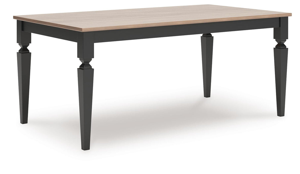 Brenkerton Dining Table in Grayish Brown/Black, angle view