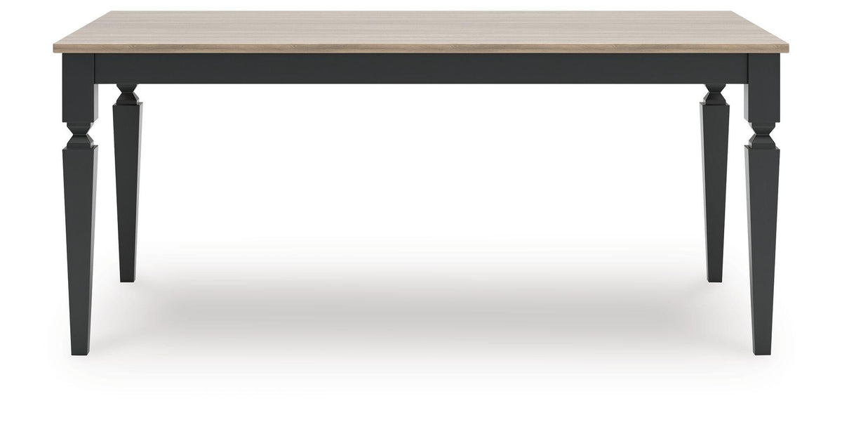 Brenkerton Dining Table in Grayish Brown/Black, back view