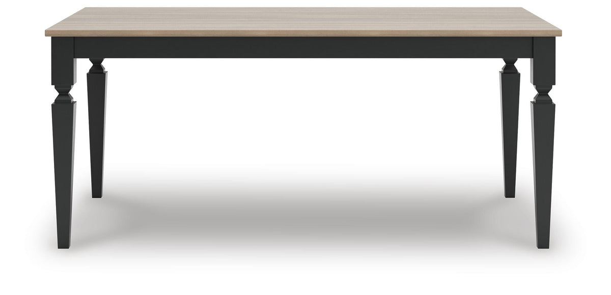 Brenkerton Dining Table in Grayish Brown/Black, front view