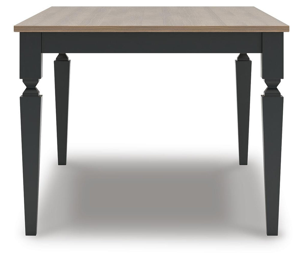 Brenkerton Dining Table in Grayish Brown/Black, side view