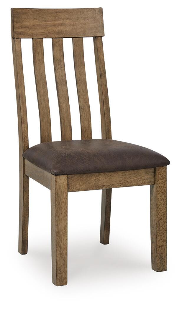 Urbinforte Dining Chair in Light Brown, angle view