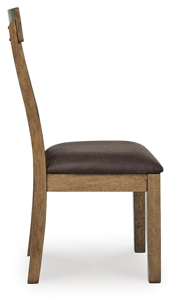 Urbinforte Dining Chair in Light Brown, side view