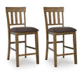 Urbinforte Counter Height Barstool in Light Brown, angle view