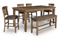 Broxtyn Counter Height Dining Table and 4 Barstools and Bench