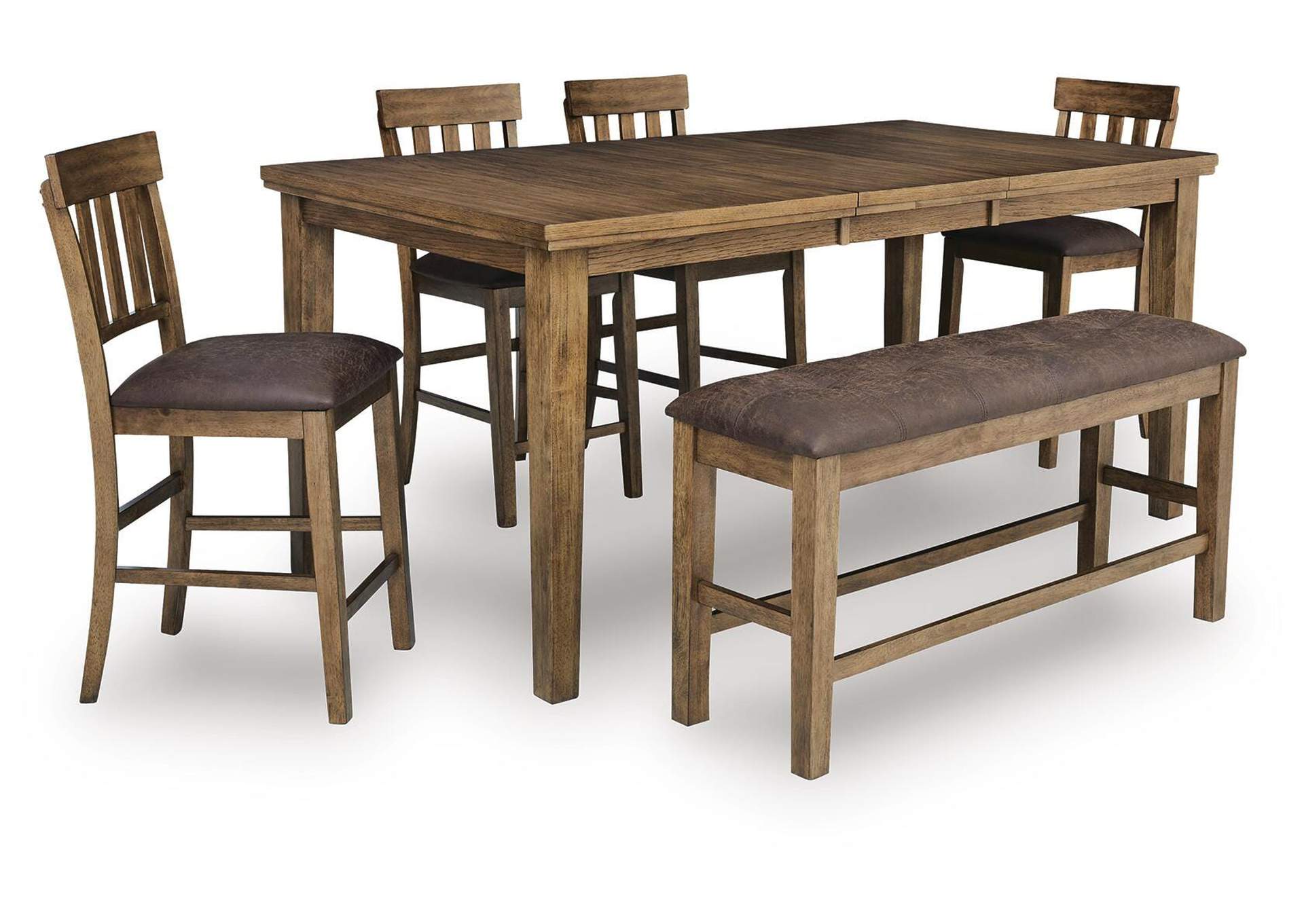 Broxtyn Counter Height Dining Table and 4 Barstools and Bench