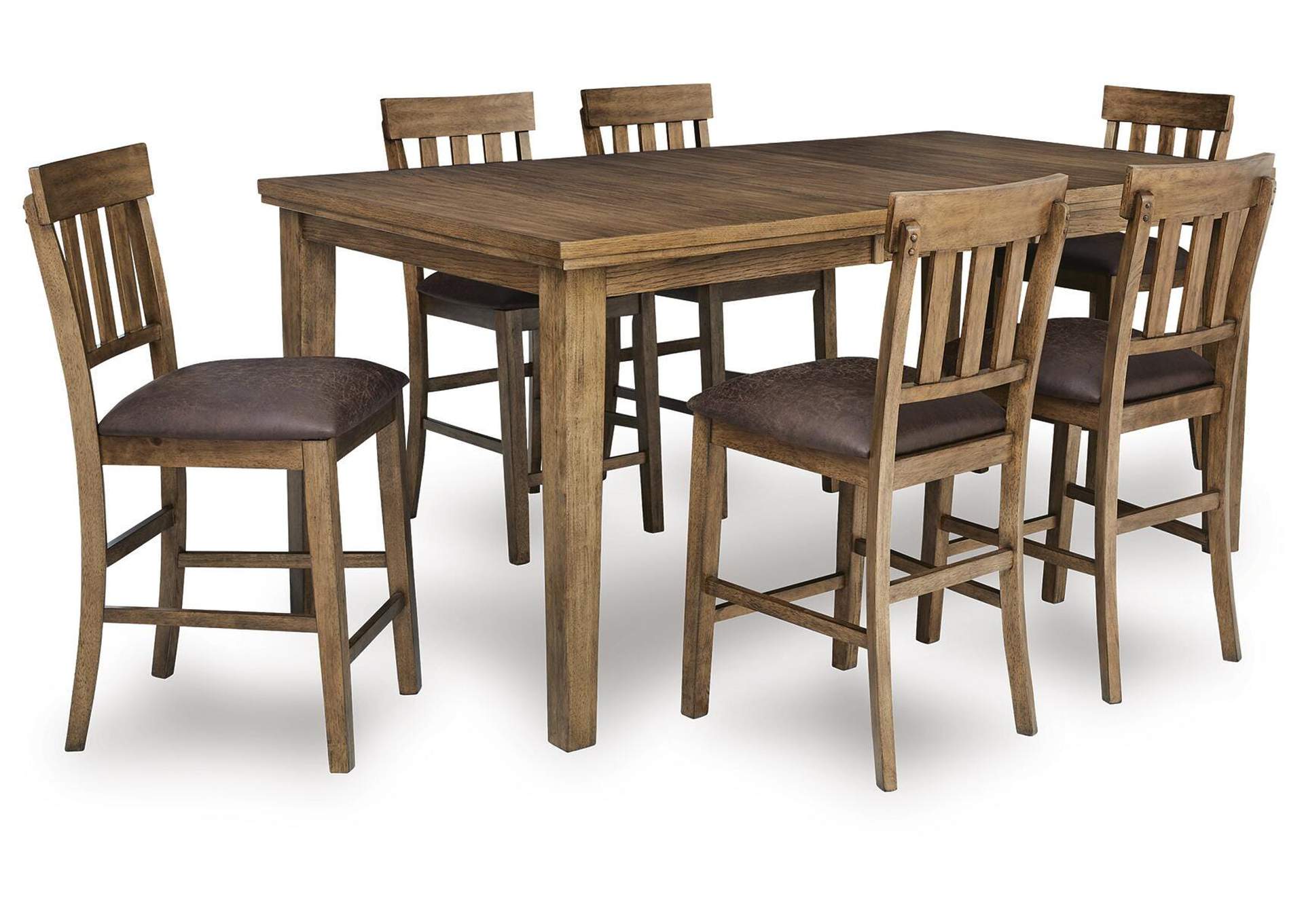 Broxtyn Counter Height Dining Table and 6 Barstools