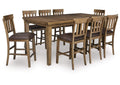 Broxtyn Counter Height Dining Table and 8 Barstools