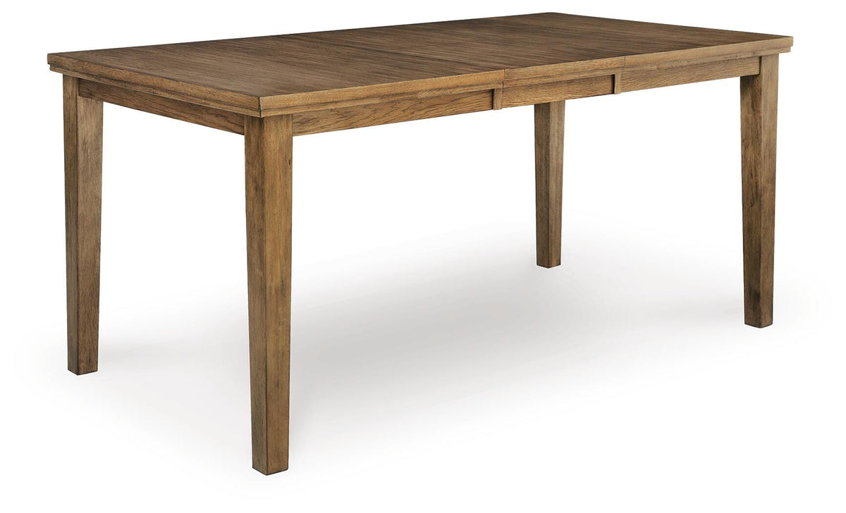 Urbinforte Counter Height Dining Extension Table in Light Brown, angle view