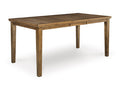 Urbinforte Counter Height Dining Extension Table in Light Brown, angle view