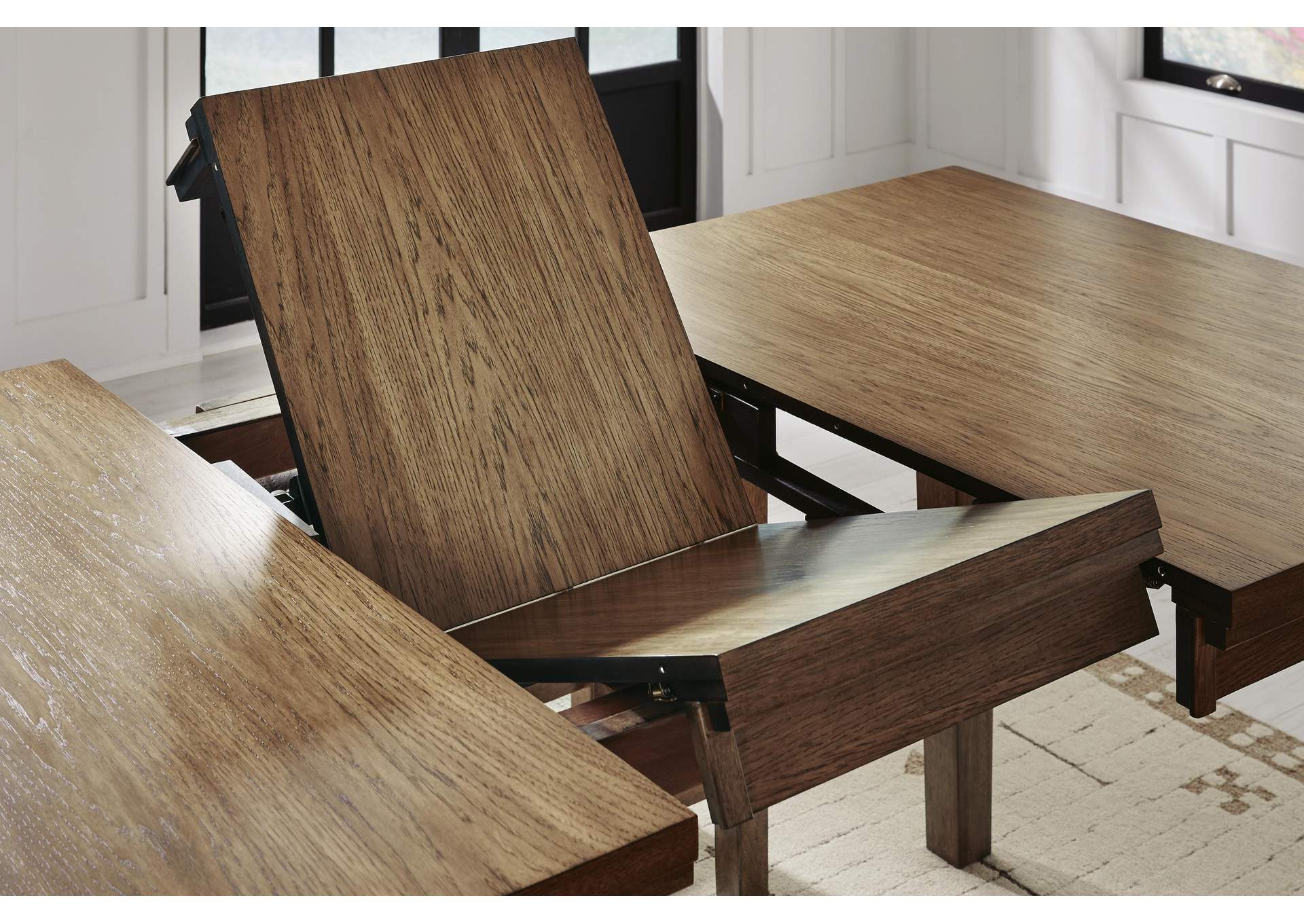 Broxtyn Counter Height Dining Table and 8 Barstools detail