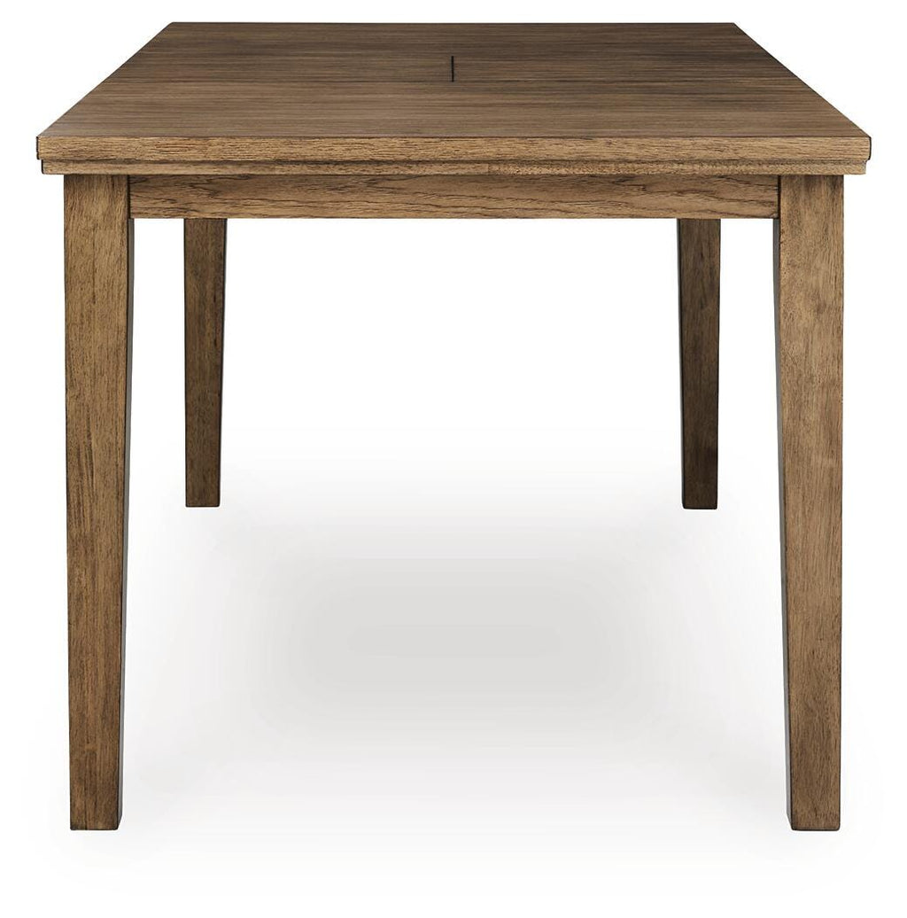 Urbinforte Counter Height Dining Extension Table in Light Brown, side view