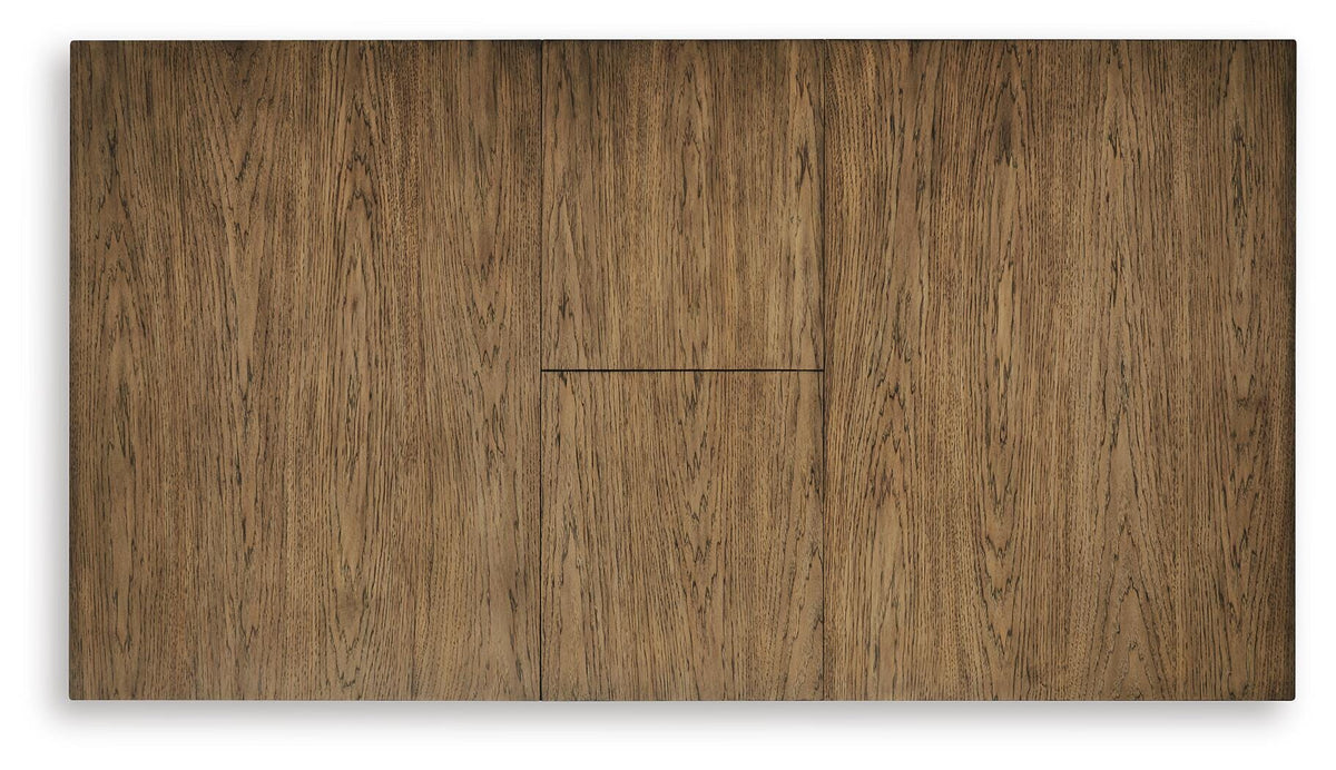Urbinforte Counter Height Dining Extension Table in Light Brown, top view