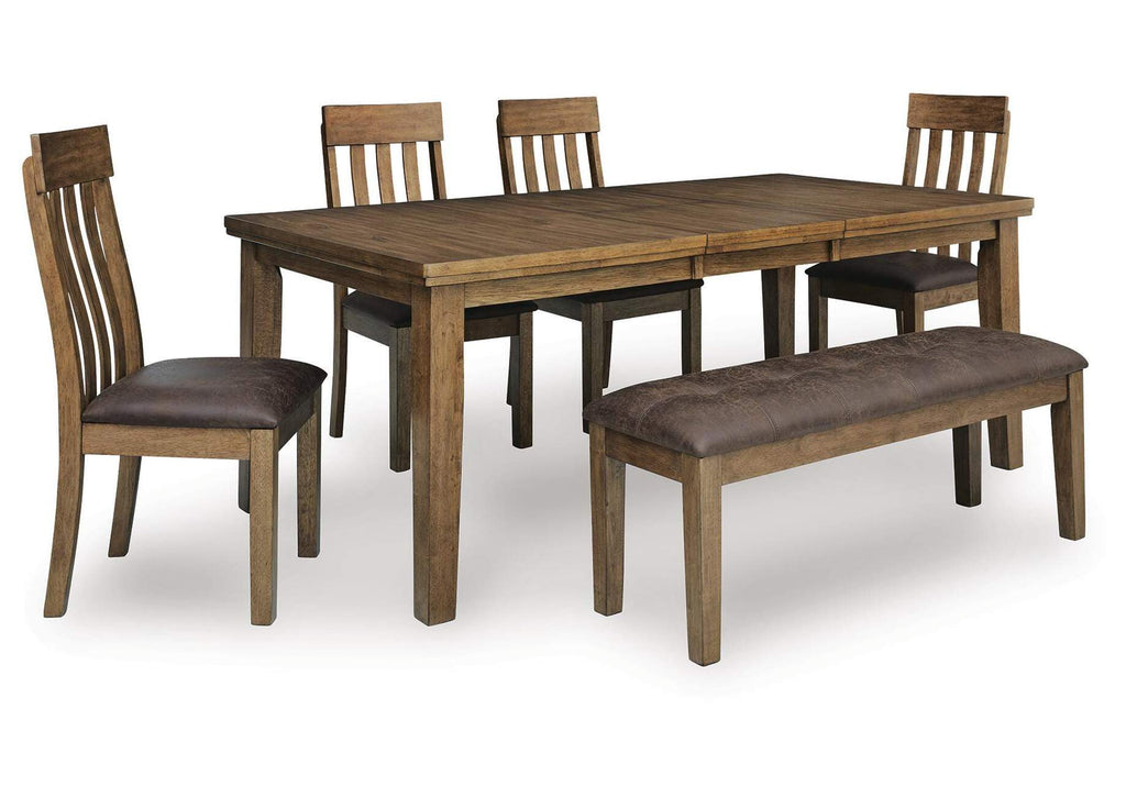 Broxtyn Dining Table and 4 Chairs and Bench