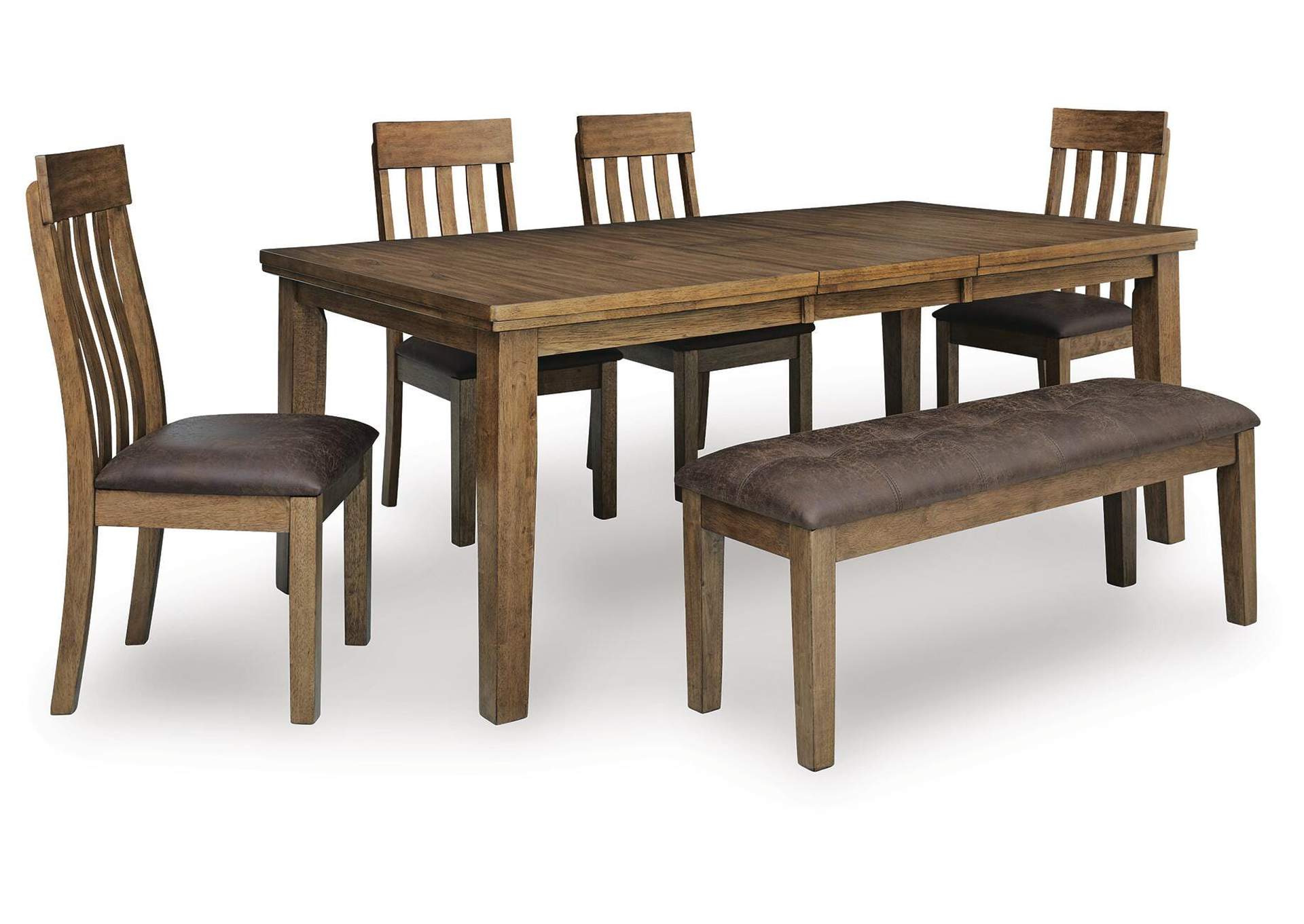 Broxtyn Dining Table and 4 Chairs and Bench