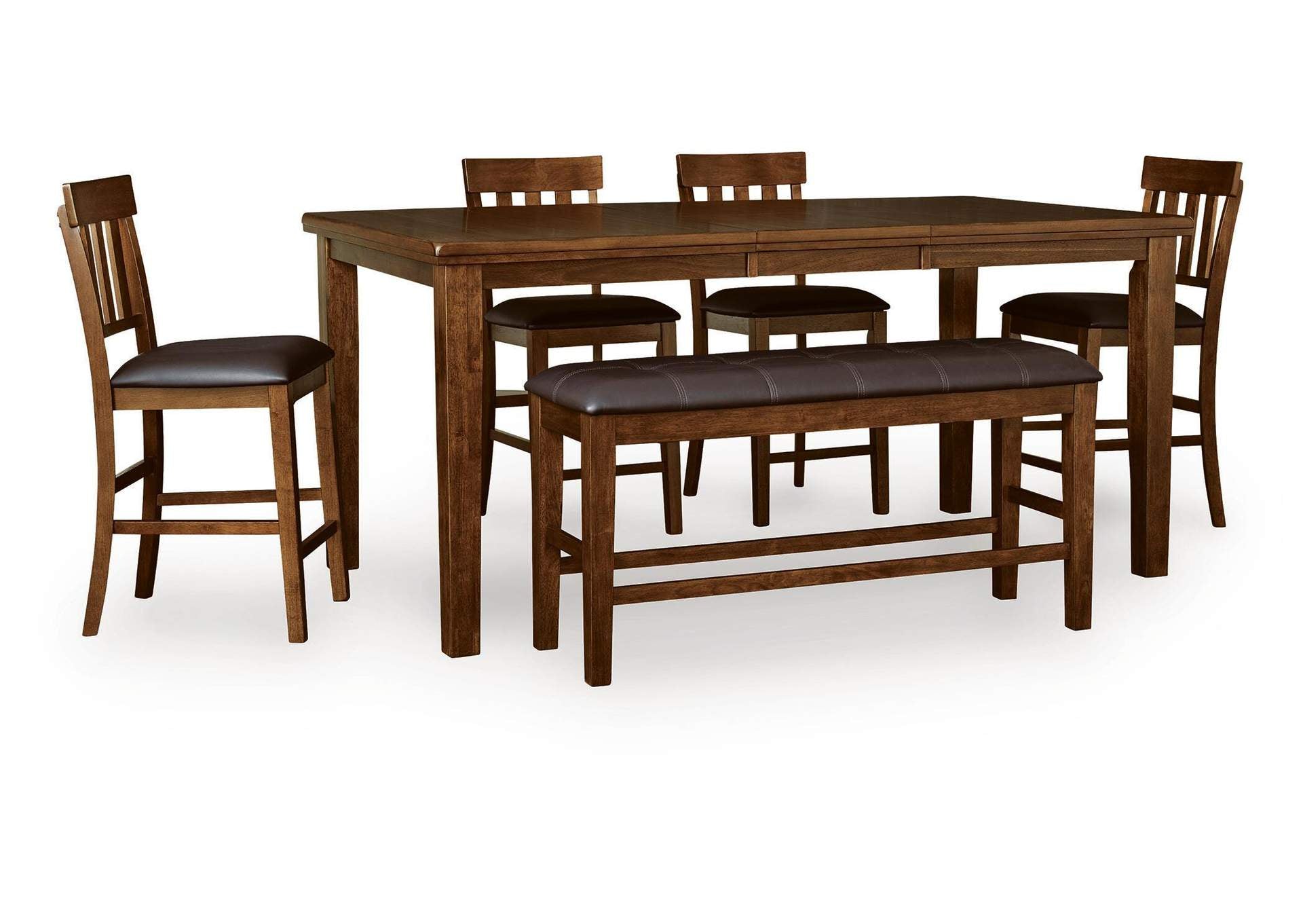 Ralene Counter Height Dining Table and 4 Barstools and Bench