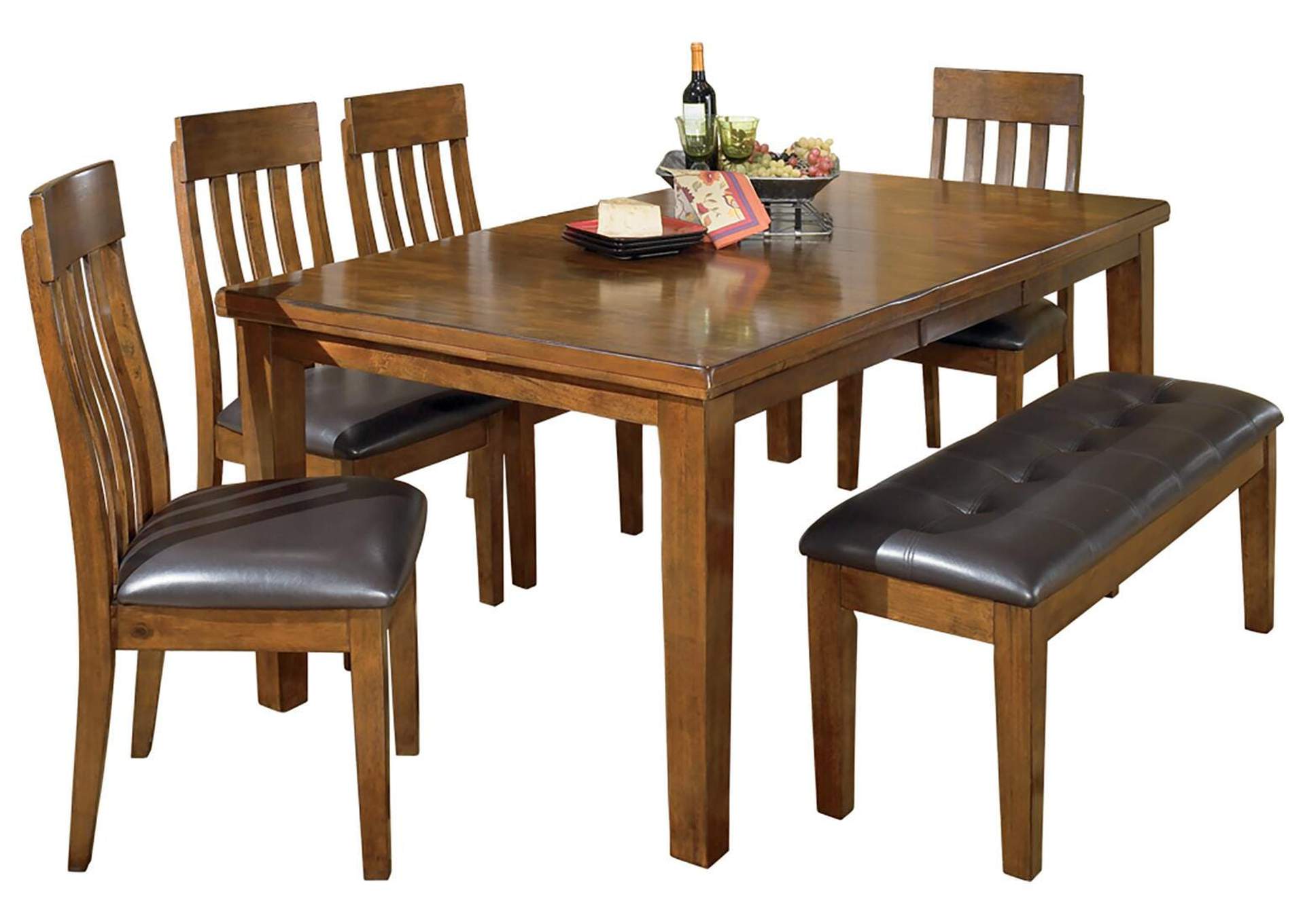 Ralene Extendable Dining Table and 4 Chairs and Bench