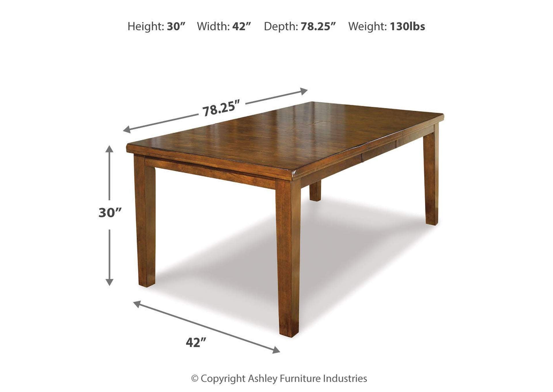 Ralene Dining Extension Table dimensions