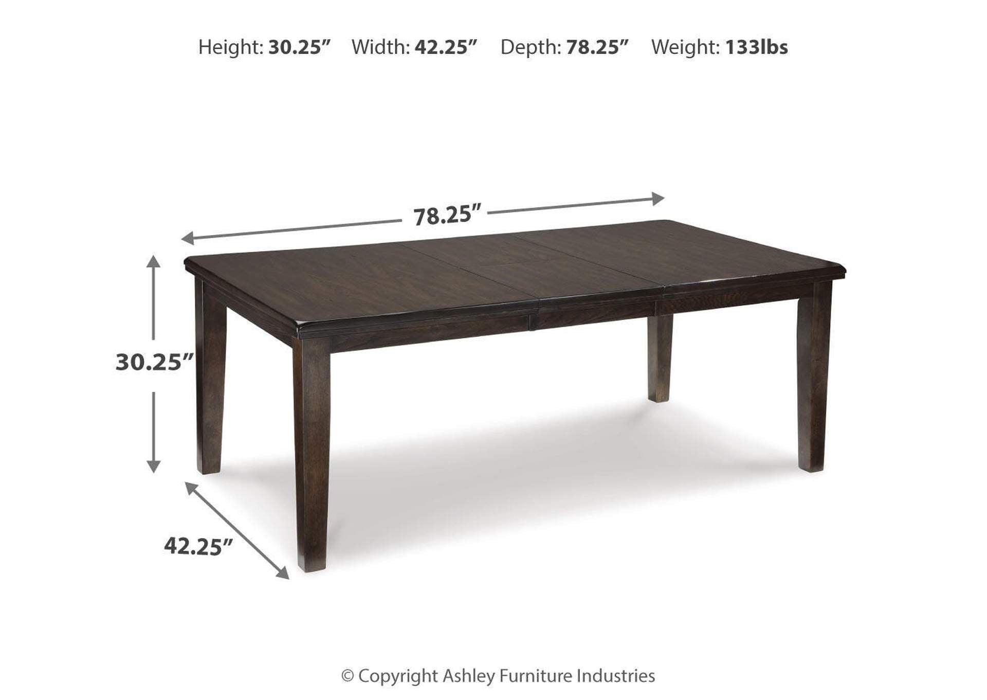 Haddigan Dining Extension Table dimensions