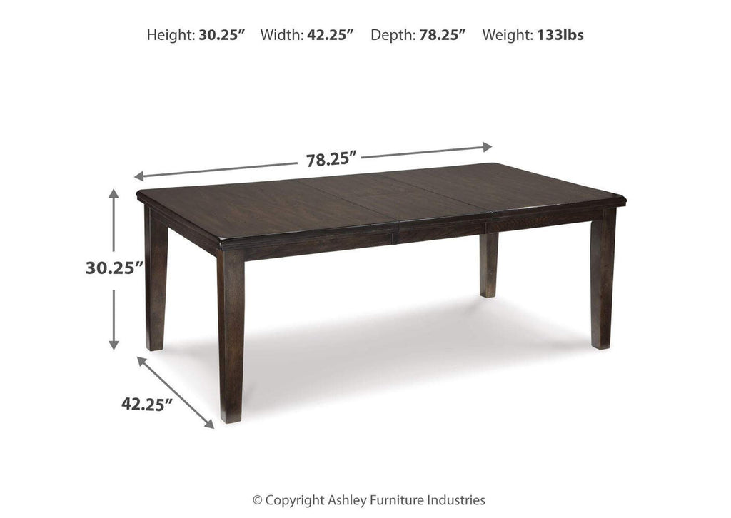 Haddigan Dining Table and 4 Chairs and Bench Set dimensions