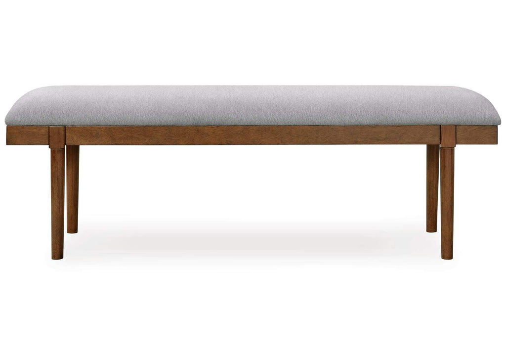Lyncott Dining Table and 4 Chairs and Bench front view