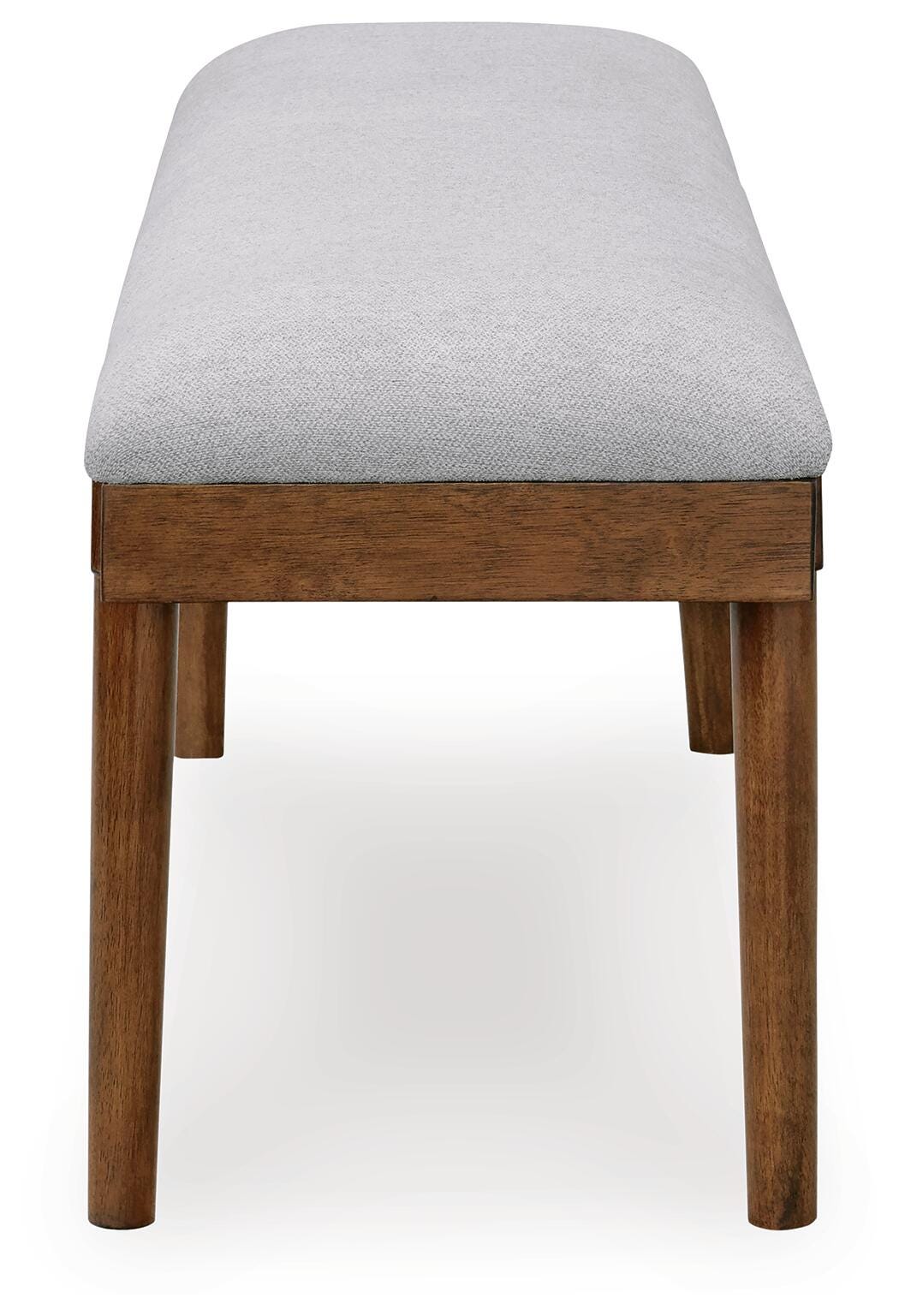 Lyncott 59" Upholstered Dining Bench in Gray/Brown, side view